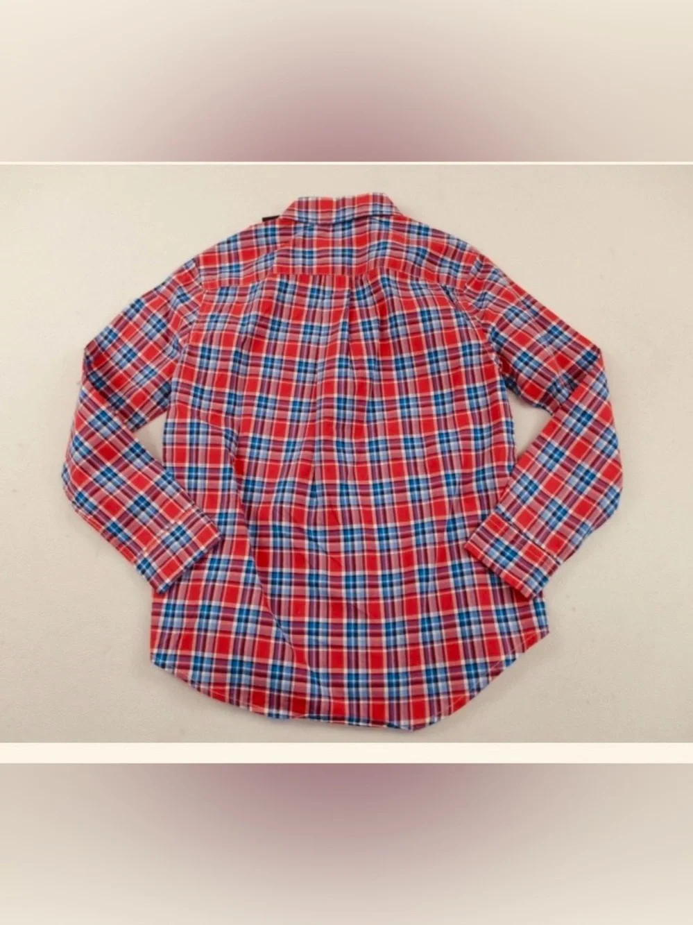 Ralph Lauren Red & Blue Plaid Button-Down Shirt - Kids S  8-10